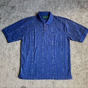 Scandia Woods mens polo size small collared 2 button with pocket blue color main